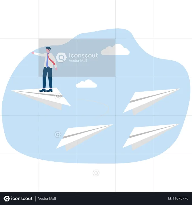 Geschäftsmann findet Karriereweg  Illustration