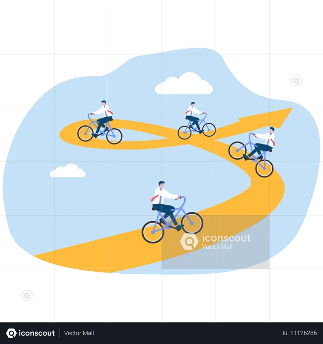 Geschäftsmann findet Weg zur Zielerreichung  Illustration