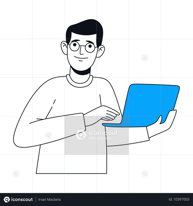 Geschäftsmann mit Laptop  Illustration