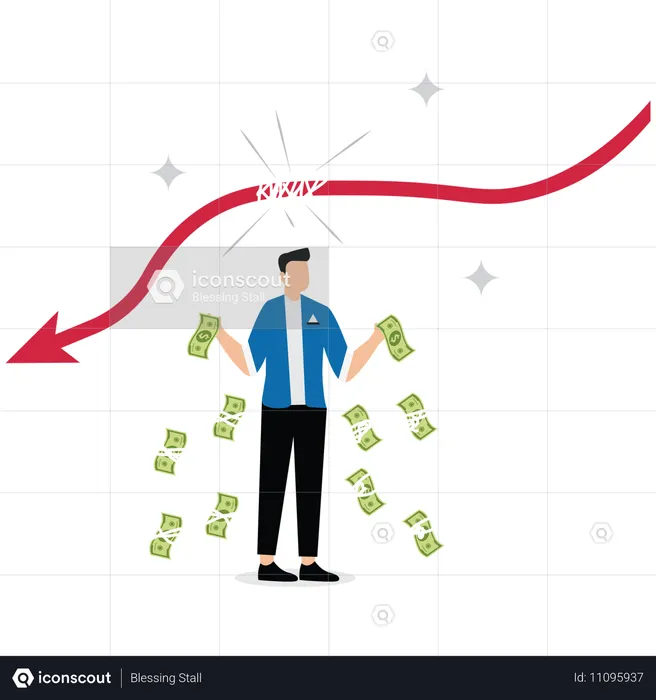 Geschäftsmann kauft Finanzwerte  Illustration