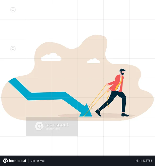 Geschäftsmann löst Investitionsproblem  Illustration