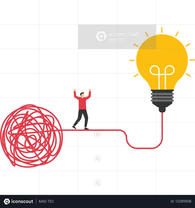 Geschäftsmann löst kreative Strategien  Illustration