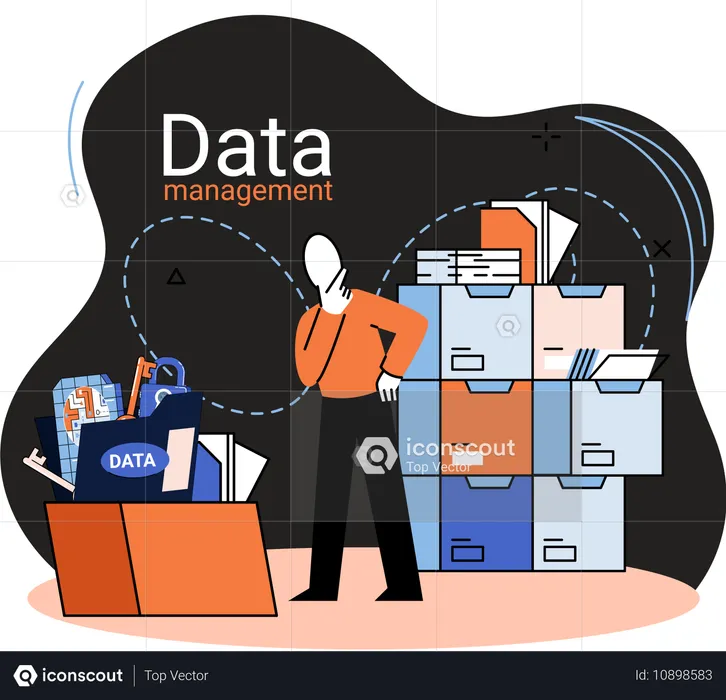 Geschäftsmann macht Datenanalyse  Illustration