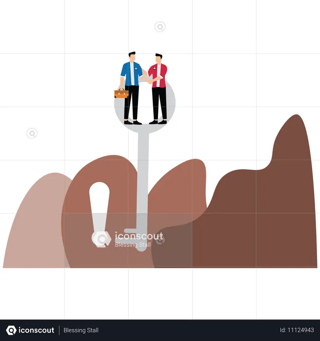 Geschäftsmann macht Geschäftsabschluss  Illustration