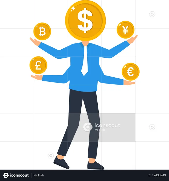 Geschäftsmann macht Finanzidee  Illustration