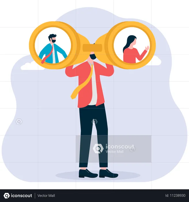 Geschäftsmann macht Personalmanagement  Illustration