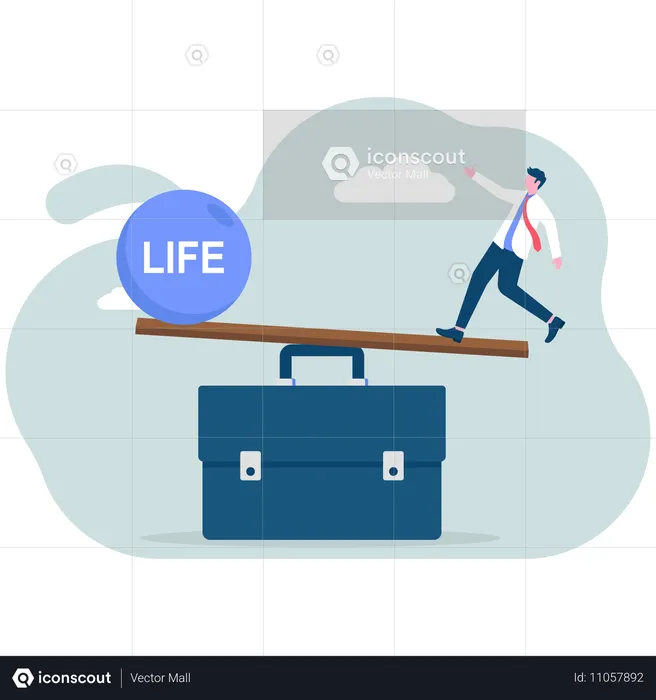 Geschäftsmann macht Work-Life-Balance  Illustration