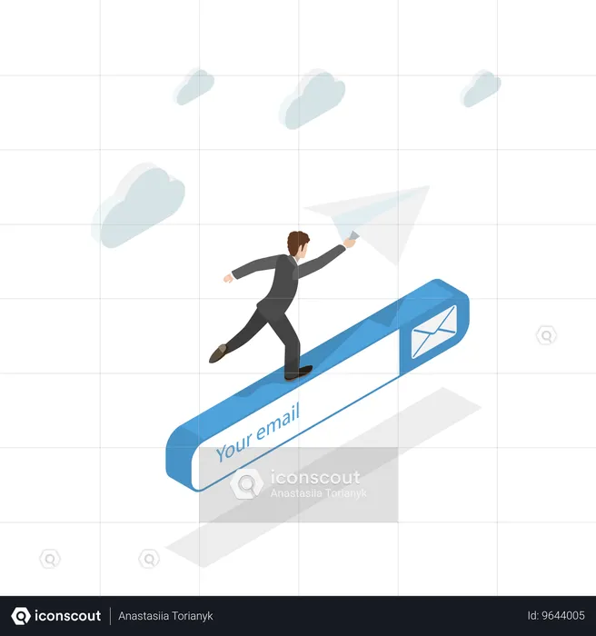 Geschäftsmann mit E-Mail-Abonnement  Illustration