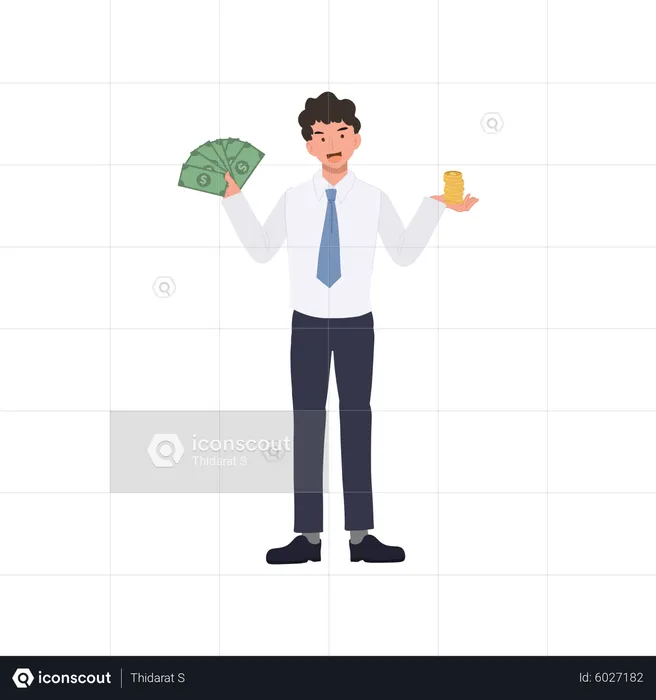 Geschäftsmann mit Geld  Illustration