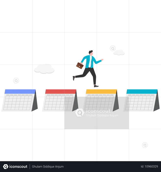 Geschäftsmann mit Projektmanagement  Illustration