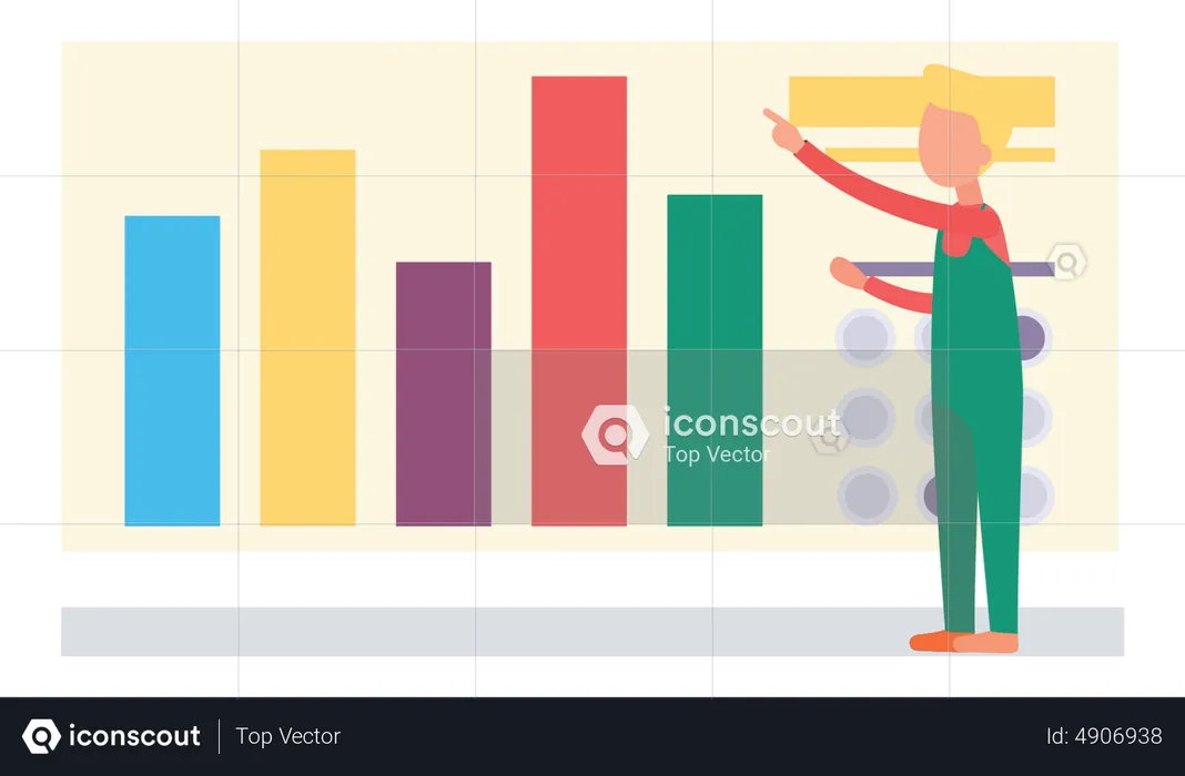 Geschäftsmann präsentiert Datenanalyse  Illustration