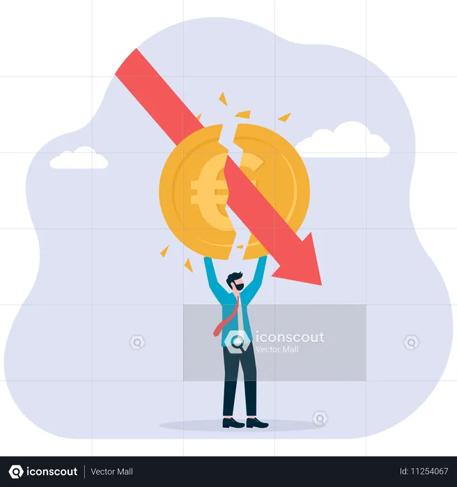 Geschäftsmann vor der Finanzkrise  Illustration