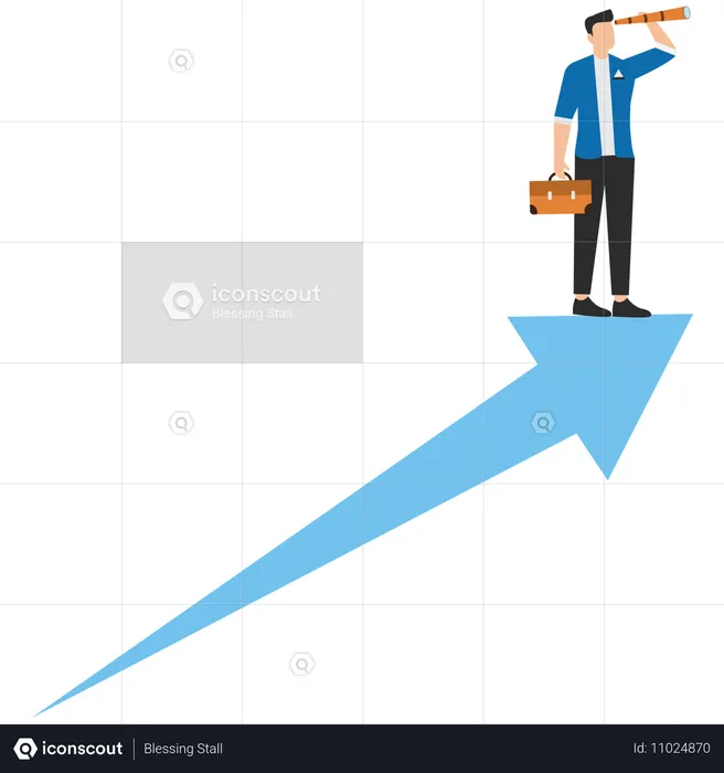 Geschäftsmann auf der Suche nach Geschäftsmöglichkeit  Illustration