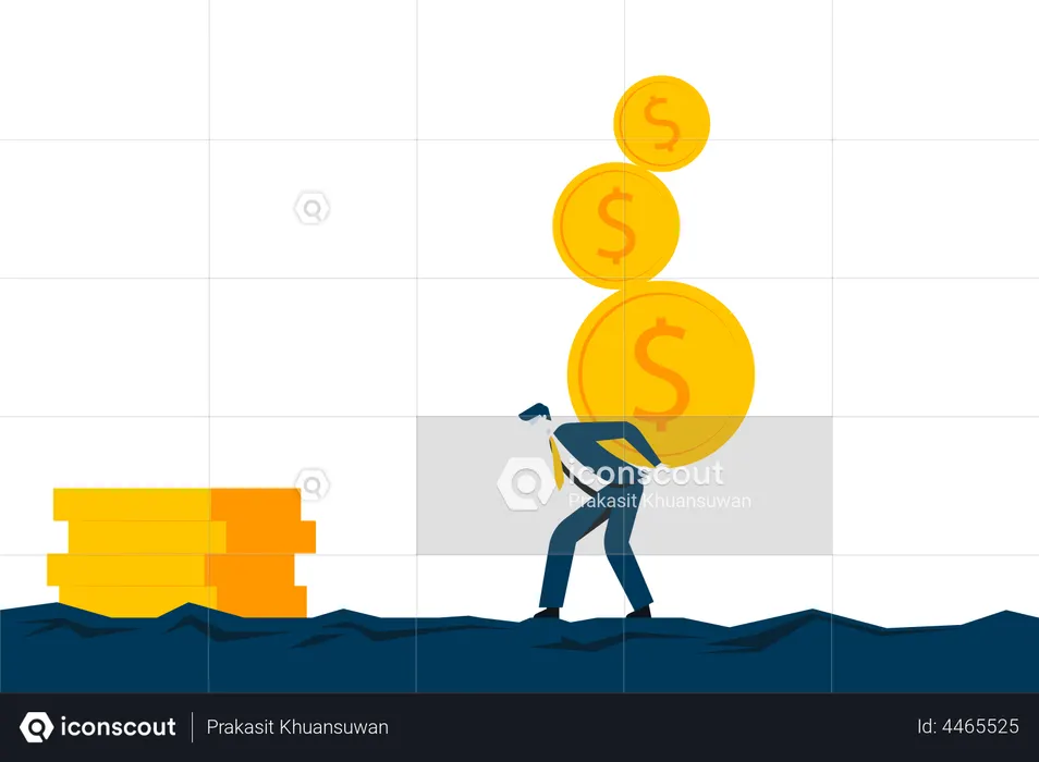 Geschäftsmann auf der Suche nach Investitionsmöglichkeit  Illustration