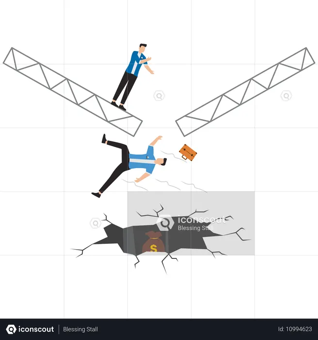 Geschäftsmann tappt in Geschäftsfalle  Illustration