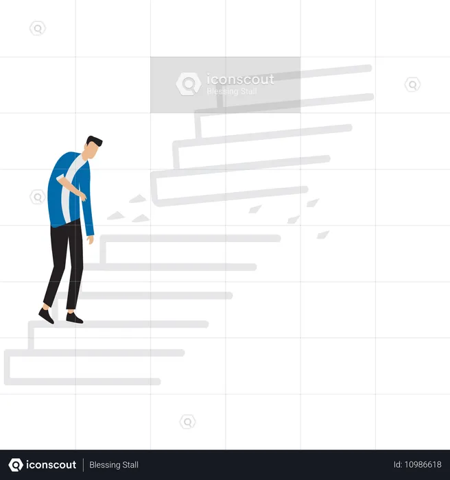 Geschäftsmann beim Treppensteigen  Illustration