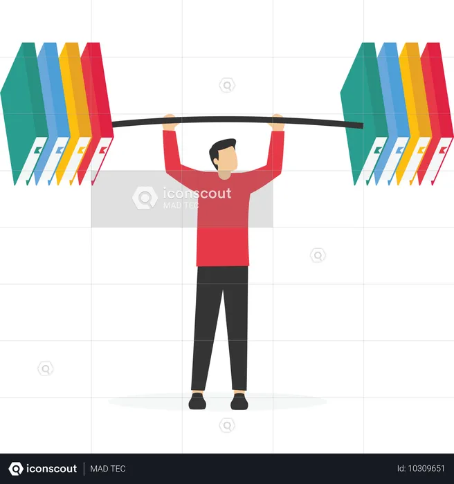 Geschäftsmann unter Arbeitsüberlastung  Illustration