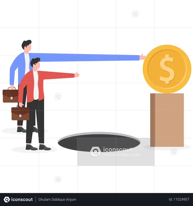 Geschäftsmann erhält finanziellen Vorteil  Illustration