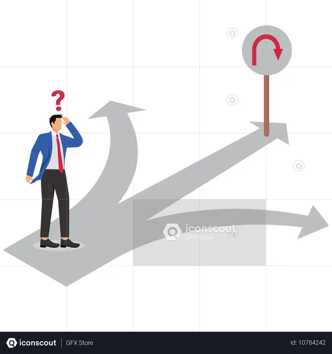 Geschäftsmann wählt die richtige Entscheidung  Illustration