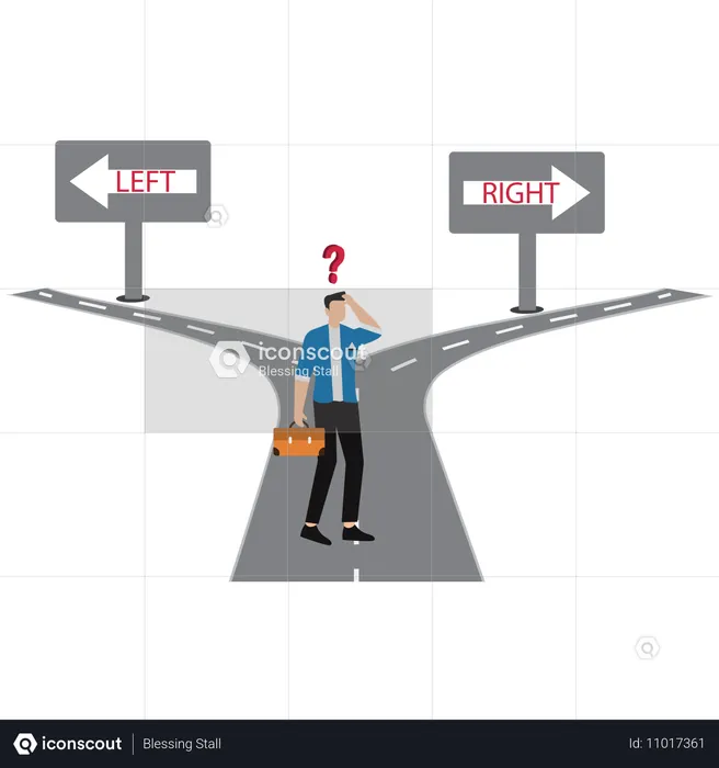 Geschäftsmann wählt Geschäftsrichtung  Illustration