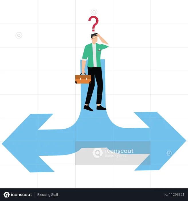 Geschäftsmann wählt Geschäftsstrategie  Illustration