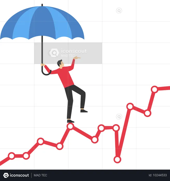 Geschäftsmann geht riskante Investitionen ein  Illustration