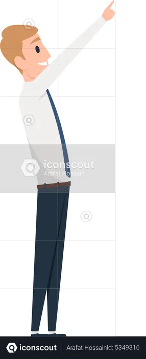 Geschäftsmann zeigt auf etwas  Illustration
