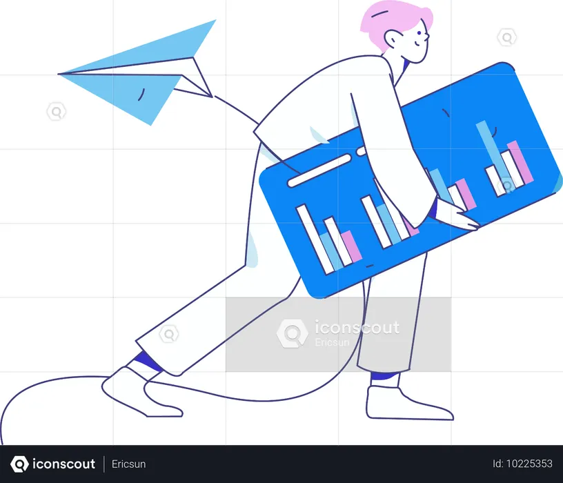 Geschäftsmann zeigt Gewinnanalyse  Illustration