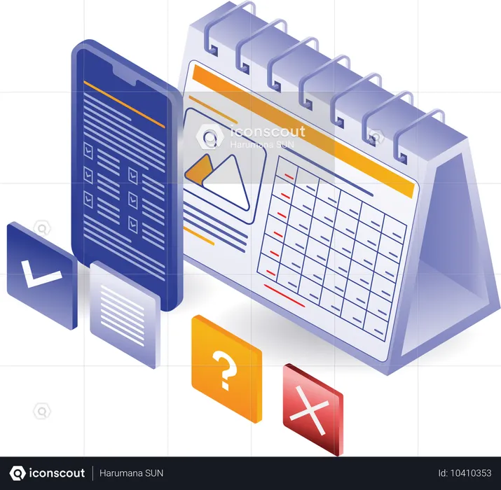 Kalender für die Checkliste zur Geschäftsplanungsdaten  Illustration