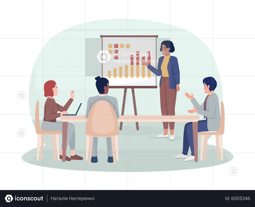 Präsentation der Geschäftsstrategie  Illustration