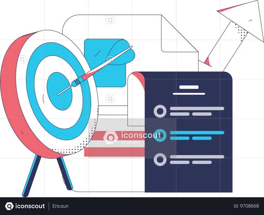 Geschäftsziel mit Marketinganalyse  Illustration