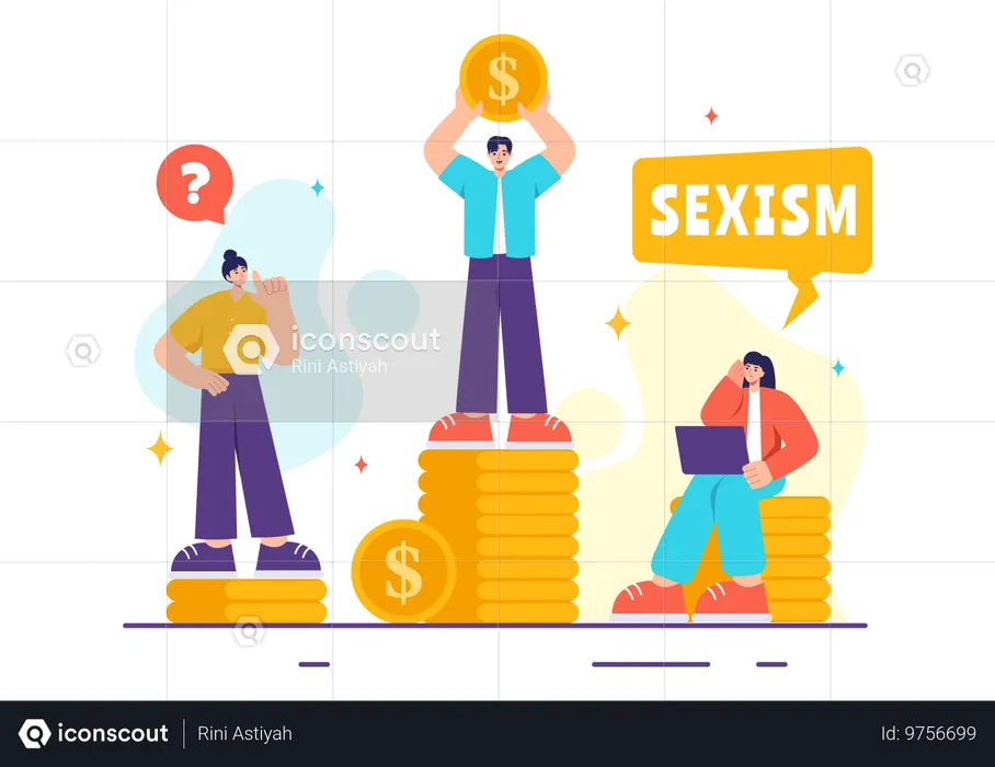 Geschlechterdiskriminierung am Arbeitsplatz  Illustration