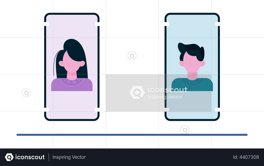 Sicherheitstechnologie zur Gesichtserkennung  Illustration