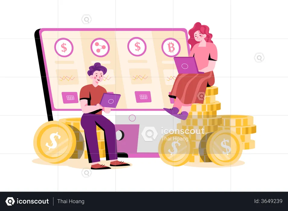 Gestão financeira on-line  Ilustração