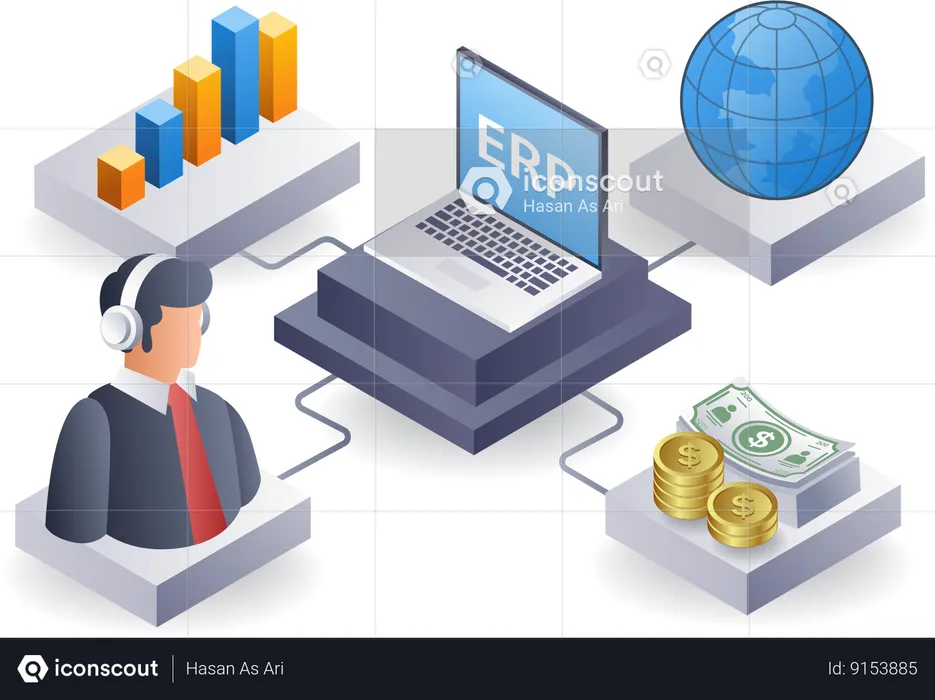 Gestión de la configuración del desarrollo empresarial.  Ilustración