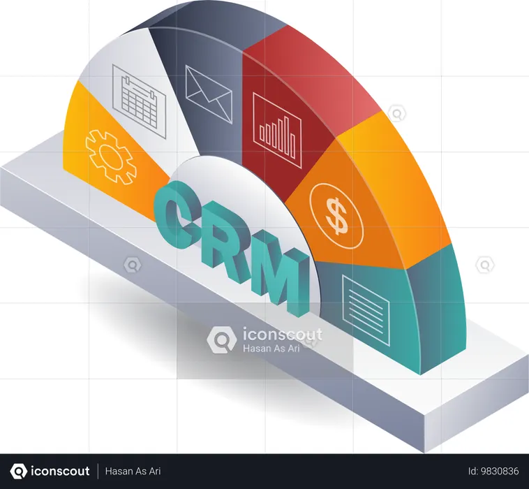 Gestion du système CRM pour la croissance de l'entreprise  Illustration