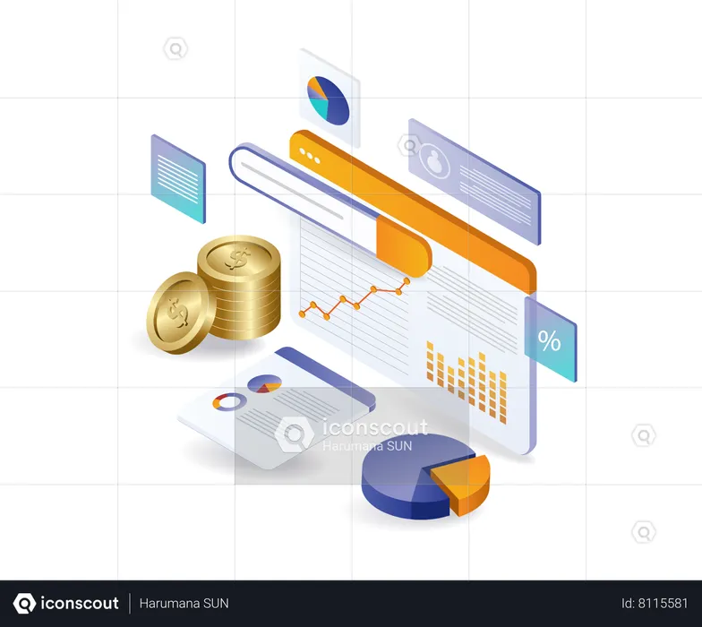 Gestión Análisis SEO inversión optimización empresarial  Ilustración