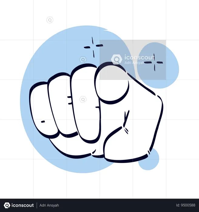 Gesto de mão apontando  Ilustração