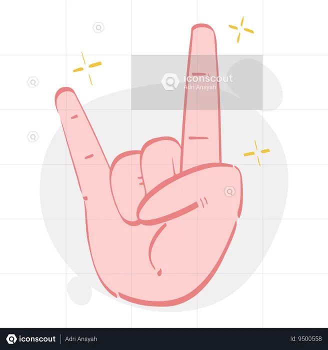 Gesto de la mano de roca  Ilustración