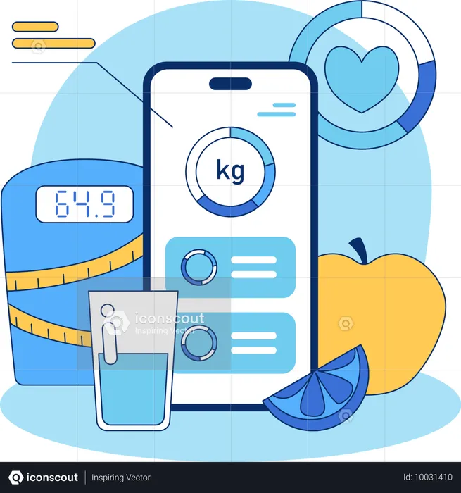 Gesunde App für Fitness  Illustration