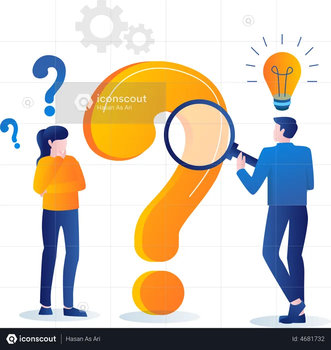 Get ideas and answers to questions  Illustration