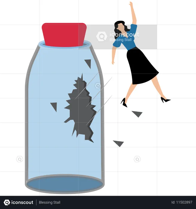 자유를 위해 안전지대를 벗어나세요  일러스트레이션