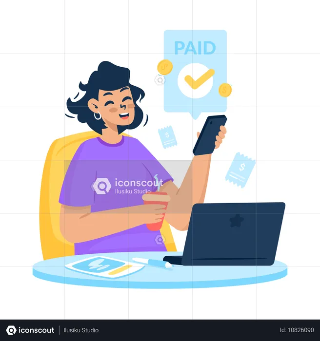 Get paid report  Illustration