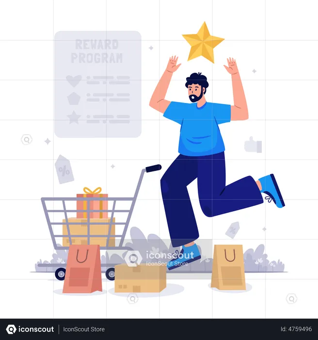 Get Star For Rewards Program  Illustration