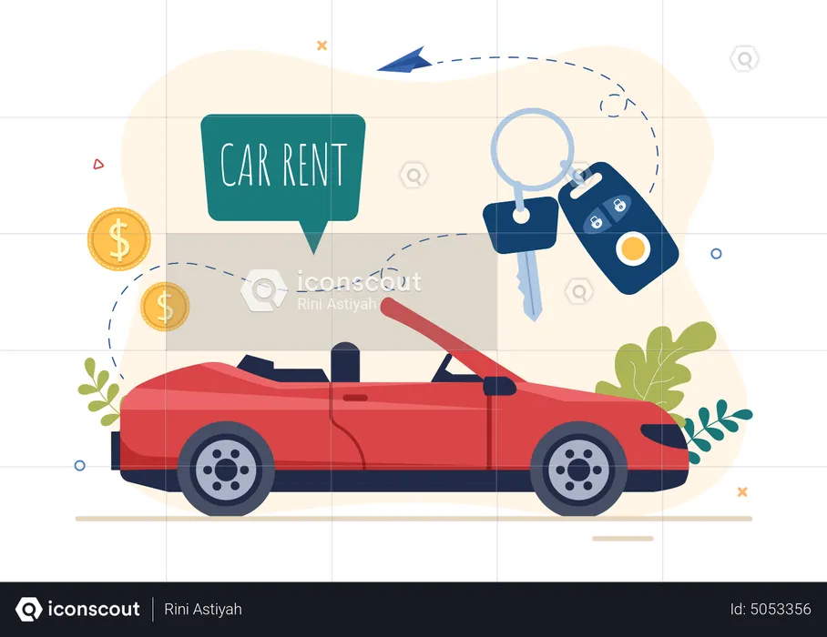 Get stylish car on rent  Illustration