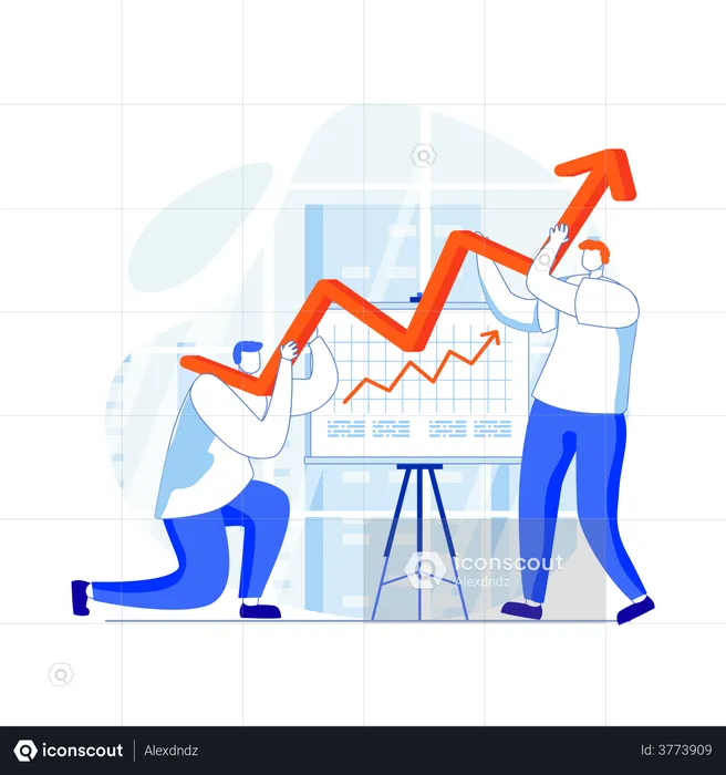 Gewinnanalyse durch Mitarbeiter  Illustration