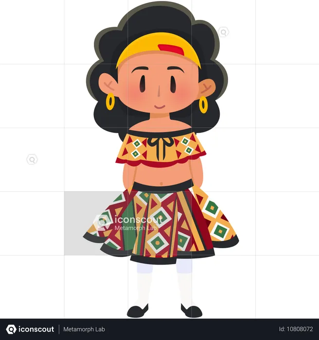 Ghana Kente Mädchen  Illustration