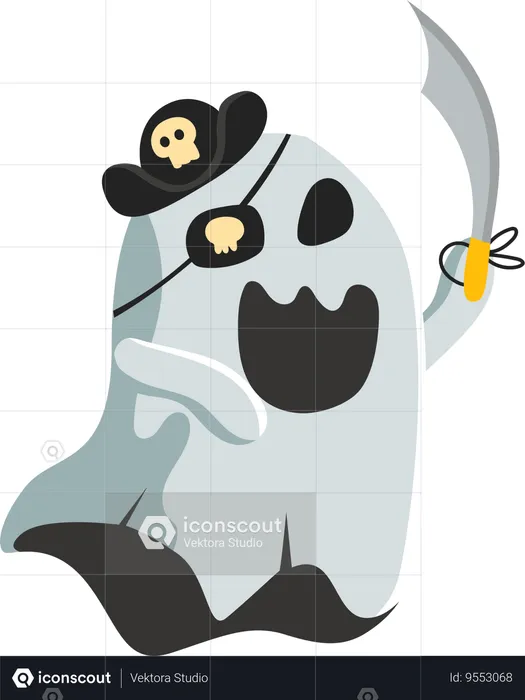 Ghost with Scythe  Illustration