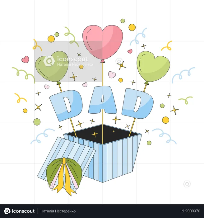 Gift box father day  Illustration
