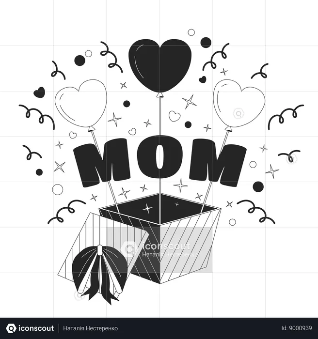 Gift box mothers day  Illustration